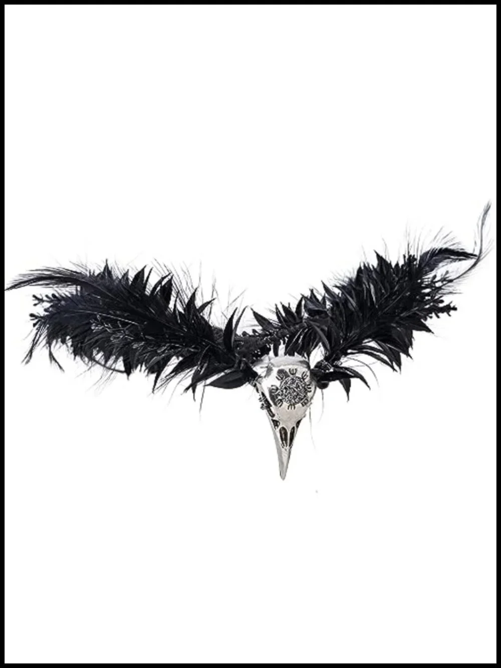 Gothic Feather Crown Witch Headpiece Elf Raven Headband Renaissance Halloween